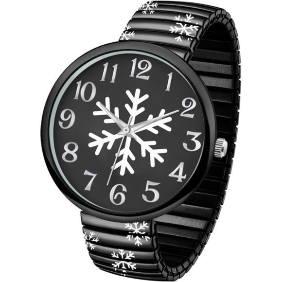 Christmas Theme Women Watch Large 38mm White Face Stretch Band Watches main image 7